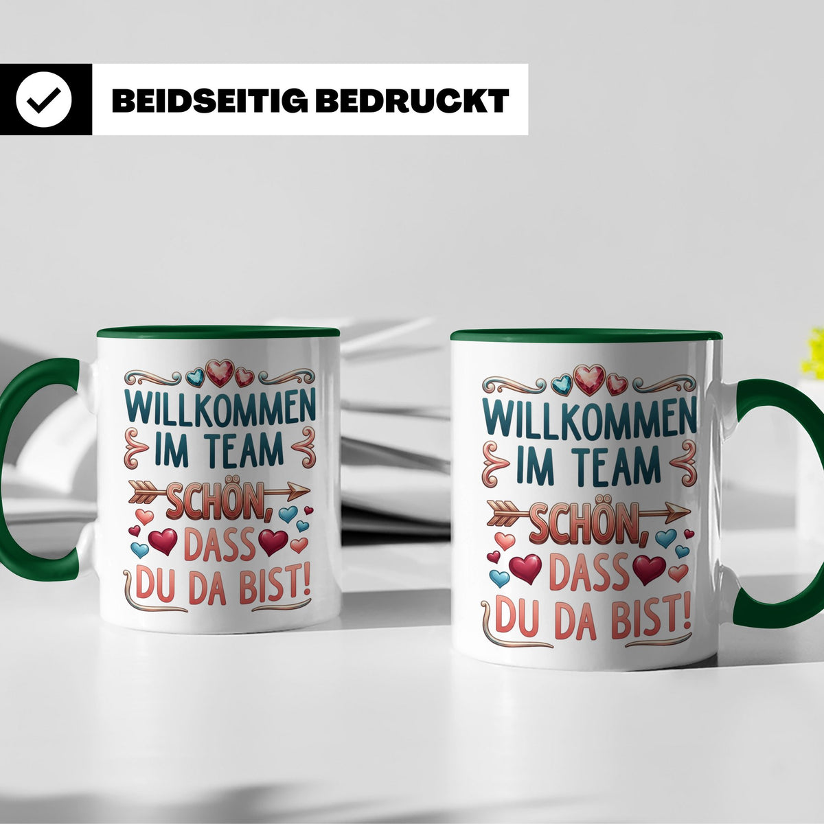 Willkommen im Team Tasse, Geschenk für neuen Mitarbeiter zum – Grün [farbe:grün]