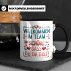 Willkommen im Team Tasse, Geschenk für neuen Mitarbeiter zum – Schwarz [farbe:schwarz]