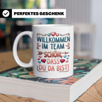Willkommen im Team Tasse, Geschenk für neuen Mitarbeiter zum – Weiß [farbe:weiß]