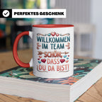 Willkommen im Team Tasse, Geschenk für neuen Mitarbeiter zum – Rot [farbe:rot]