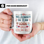 Willkommen im Team Tasse, Geschenk für neuen Mitarbeiter zum – Weiß [farbe:weiß]