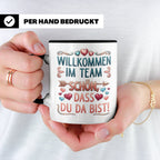 Willkommen im Team Tasse, Geschenk für neuen Mitarbeiter zum – Schwarz [farbe:schwarz]