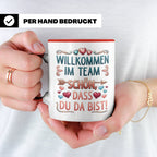 Willkommen im Team Tasse, Geschenk für neuen Mitarbeiter zum – Rot [farbe:rot]