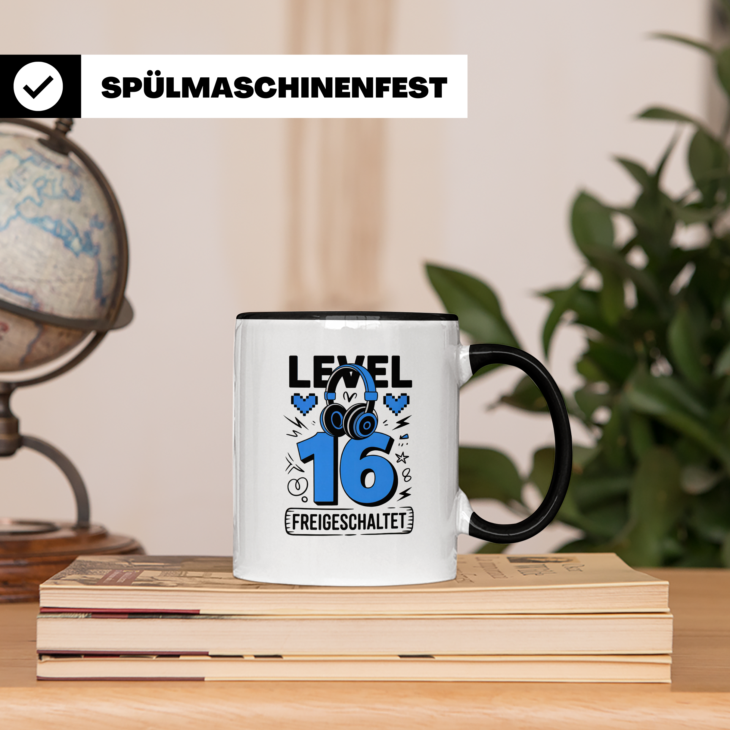 Level 16 Tasse freigeschaltet Gamer Geburtstag - Gaming Headset Geschenkidee für Zocker 16. Geburtstag - Geburtstagsgeschenk 16 Jahre