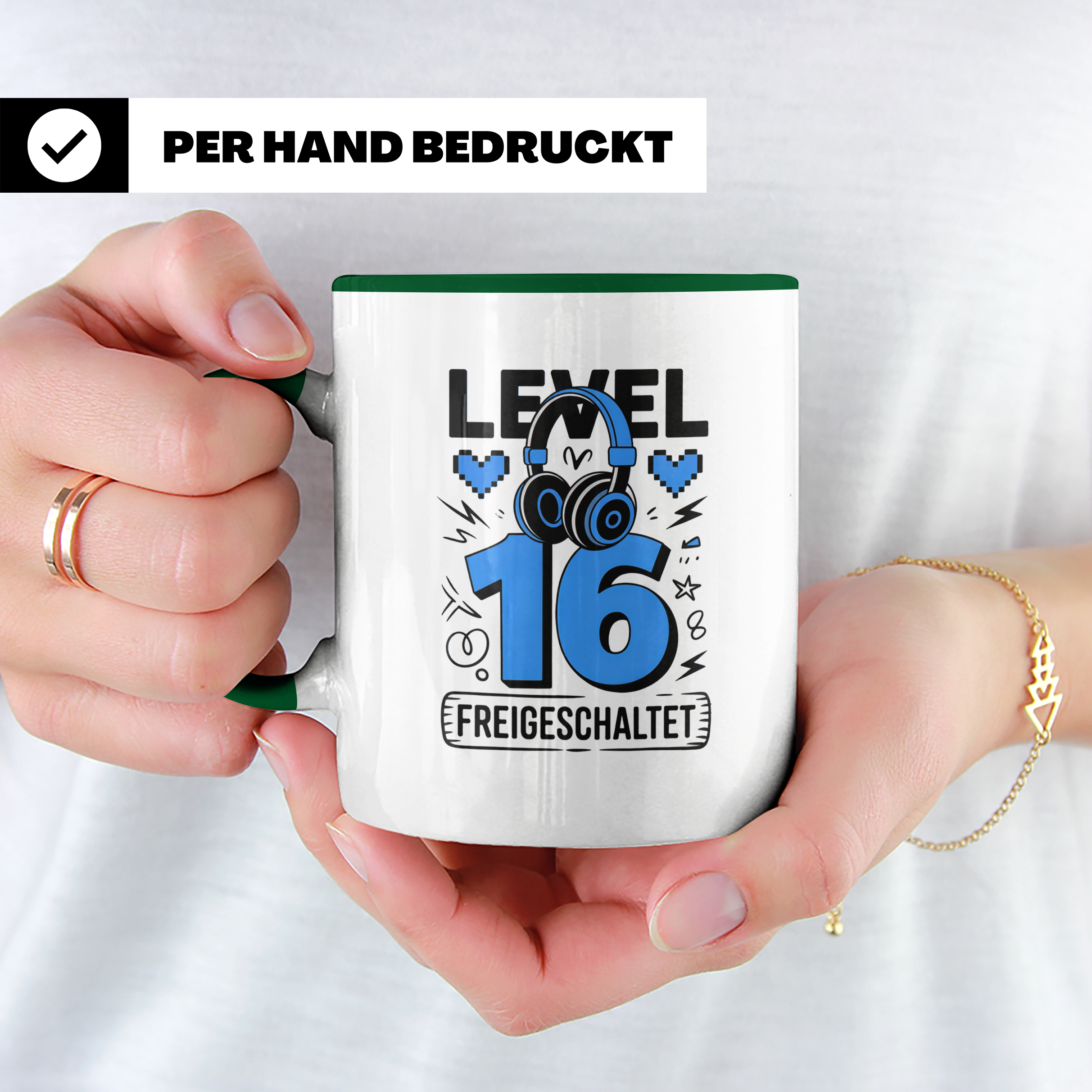 Level 16 Tasse freigeschaltet Gamer Geburtstag - Gaming Headset Geschenkidee für Zocker 16. Geburtstag - Geburtstagsgeschenk 16 Jahre
