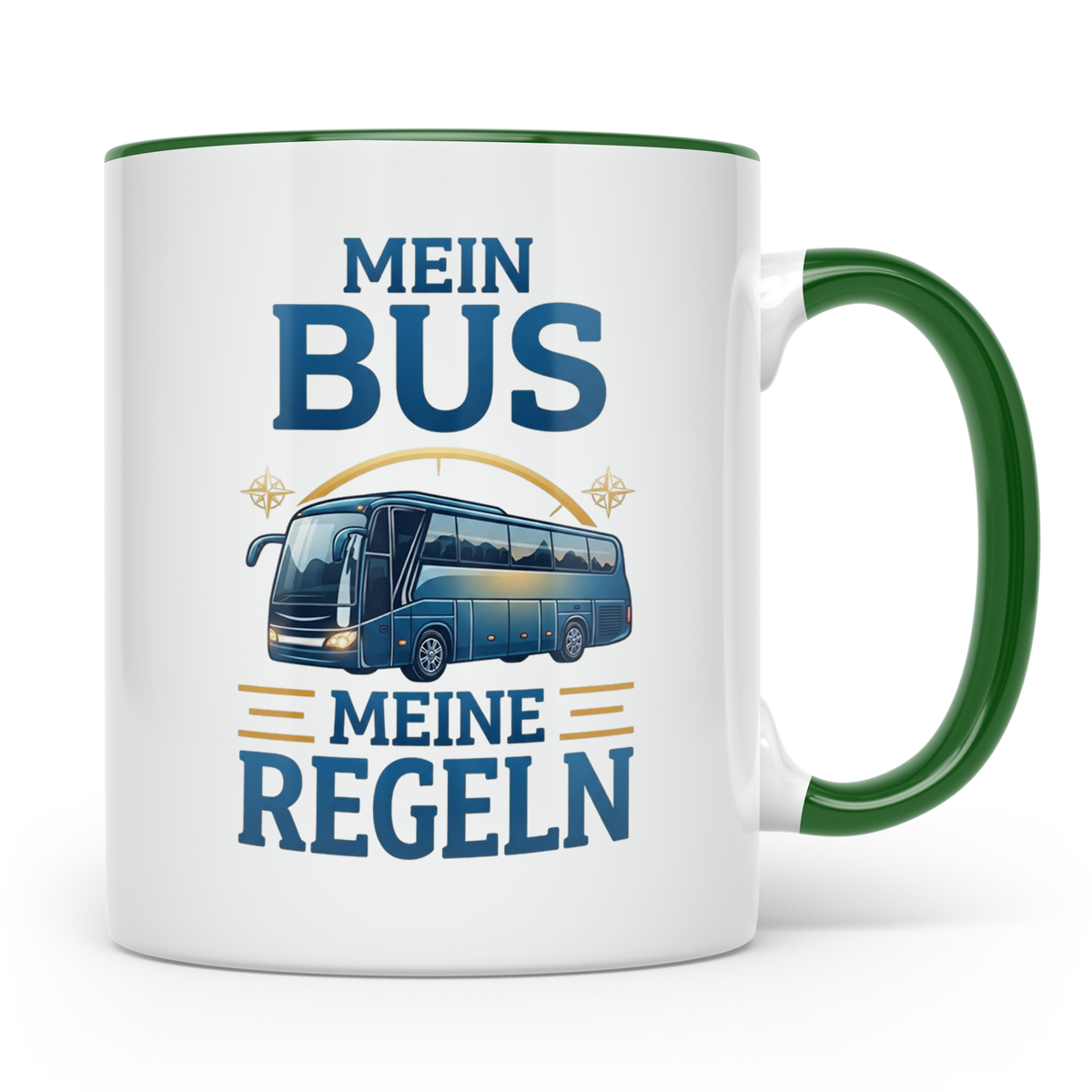 Busfahrer Tasse mit Spruch Mein Bus Meine Regeln, Geschenk f – Grün [farbe:grün]