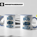 Busfahrer Tasse mit Spruch Mein Bus Meine Regeln, Geschenk f – Blau [farbe:blau]