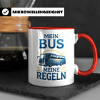 Busfahrer Tasse mit Spruch Mein Bus Meine Regeln, Geschenk f – Rot [farbe:rot]