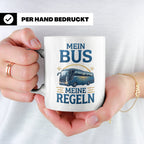 Busfahrer Tasse mit Spruch Mein Bus Meine Regeln, Geschenk f – Weiß [farbe:weiß]