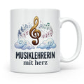 Musiklehrerin Tasse mit Herz Geschenkidee, Dankeschön Musiks – Weiß [farbe:weiß]