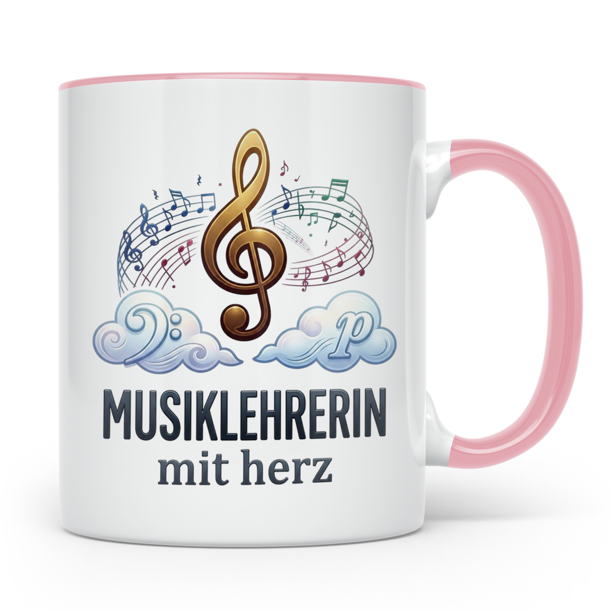Musiklehrerin Tasse mit Herz Geschenkidee, Dankeschön Musiks – Rosa [farbe:rosa]