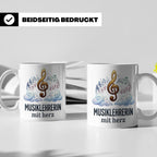 Musiklehrerin Tasse mit Herz Geschenkidee, Dankeschön Musiks – Weiß [farbe:weiß]
