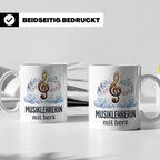 Musiklehrerin Tasse mit Herz Geschenkidee, Dankeschön Musiks – Weiß [farbe:weiß]