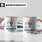 Musiklehrerin Tasse mit Herz Geschenkidee, Dankeschön Musiks – Rosa [farbe:rosa]