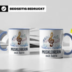 Musiklehrerin Tasse mit Herz Geschenkidee, Dankeschön Musiks – Blau [farbe:blau]
