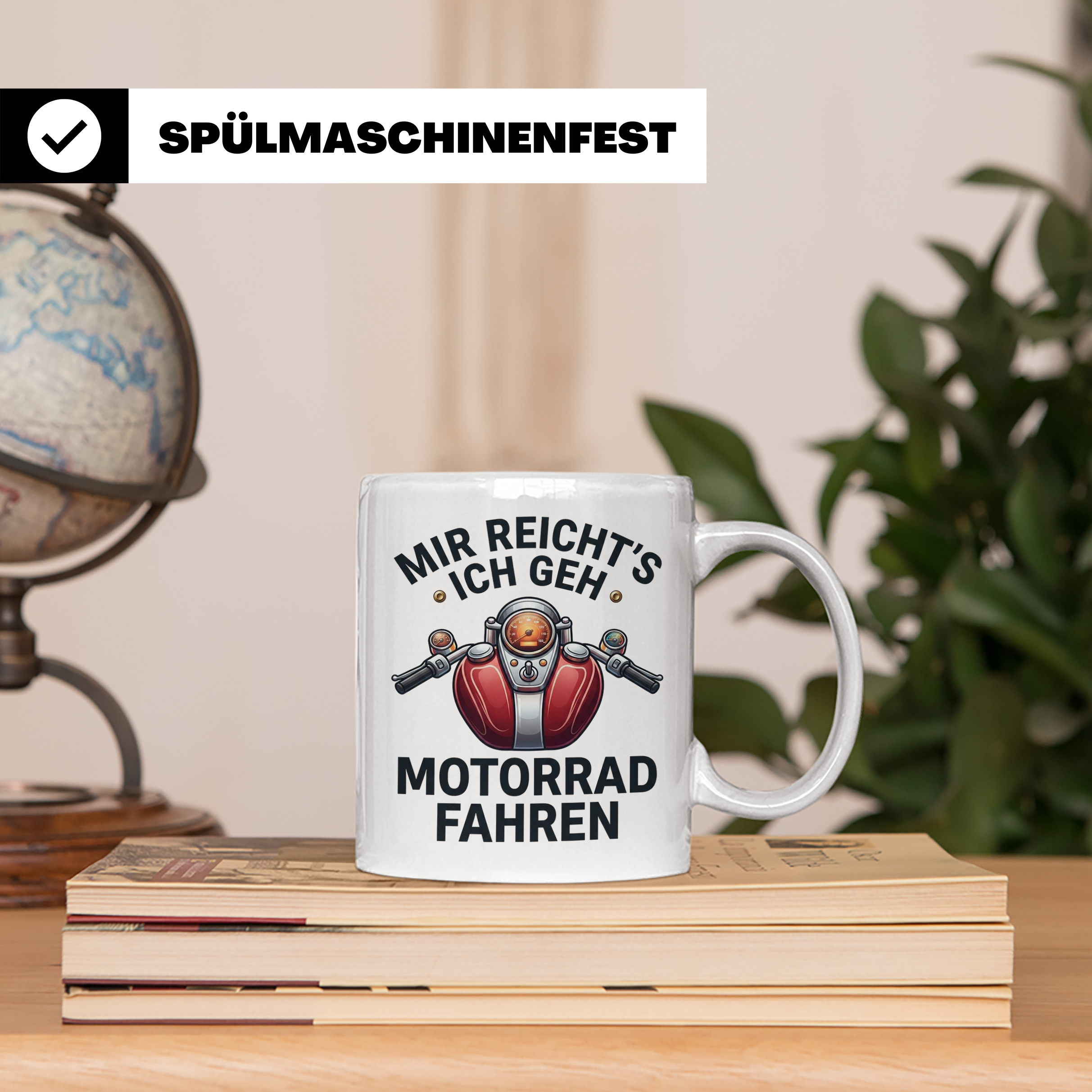 Motorrad Tasse mit Spruch Mir reicht's ich geh Motorrad fahr – Weiß [farbe:weiß]