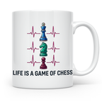 Schach Tasse Herzschlag EKG Life is a Game of Chess für Scha – Weiß [farbe:weiß]