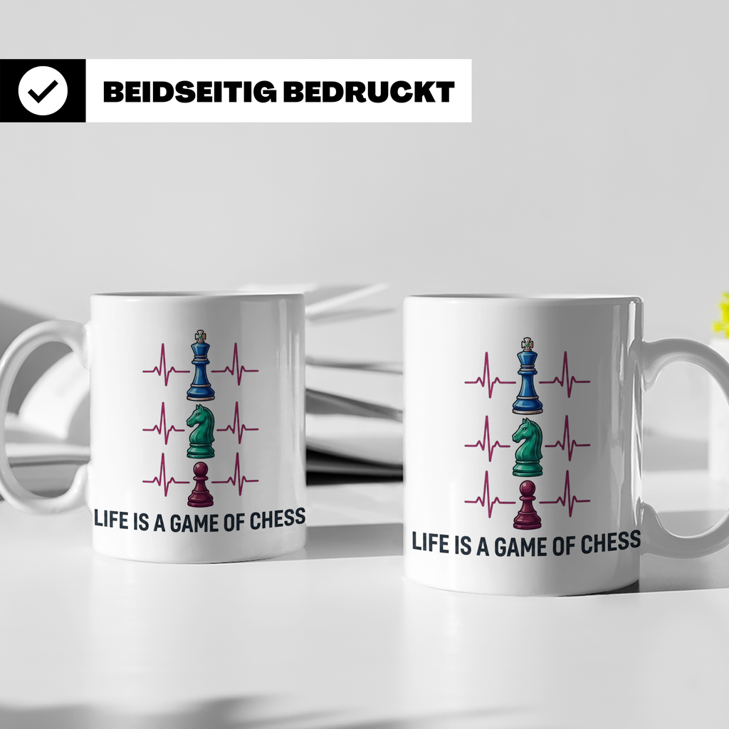 Schach Tasse Herzschlag EKG Life is a Game of Chess für Scha – Weiß [farbe:weiß]