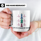 Schach Tasse Herzschlag EKG Life is a Game of Chess für Scha – Weiß [farbe:weiß]