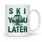 Skifahrer Tasse mit Spruch 'Ski You Later' | Retro Winterspo – Weiß [farbe:weiß]