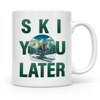 Skifahrer Tasse mit Spruch 'Ski You Later' | Retro Winterspo – Weiß [farbe:weiß]