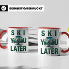 Skifahrer Tasse mit Spruch 'Ski You Later' | Retro Winterspo – Rot [farbe:rot]