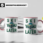 Skifahrer Tasse mit Spruch 'Ski You Later' | Retro Winterspo – Rosa [farbe:rosa]
