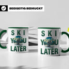 Skifahrer Tasse mit Spruch 'Ski You Later' | Retro Winterspo – Grün [farbe:grün]