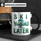 Skifahrer Tasse mit Spruch 'Ski You Later' | Retro Winterspo – Schwarz [farbe:schwarz]