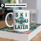 Skifahrer Tasse mit Spruch 'Ski You Later' | Retro Winterspo – Weiß [farbe:weiß]