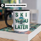 Skifahrer Tasse mit Spruch 'Ski You Later' | Retro Winterspo – Schwarz [farbe:schwarz]