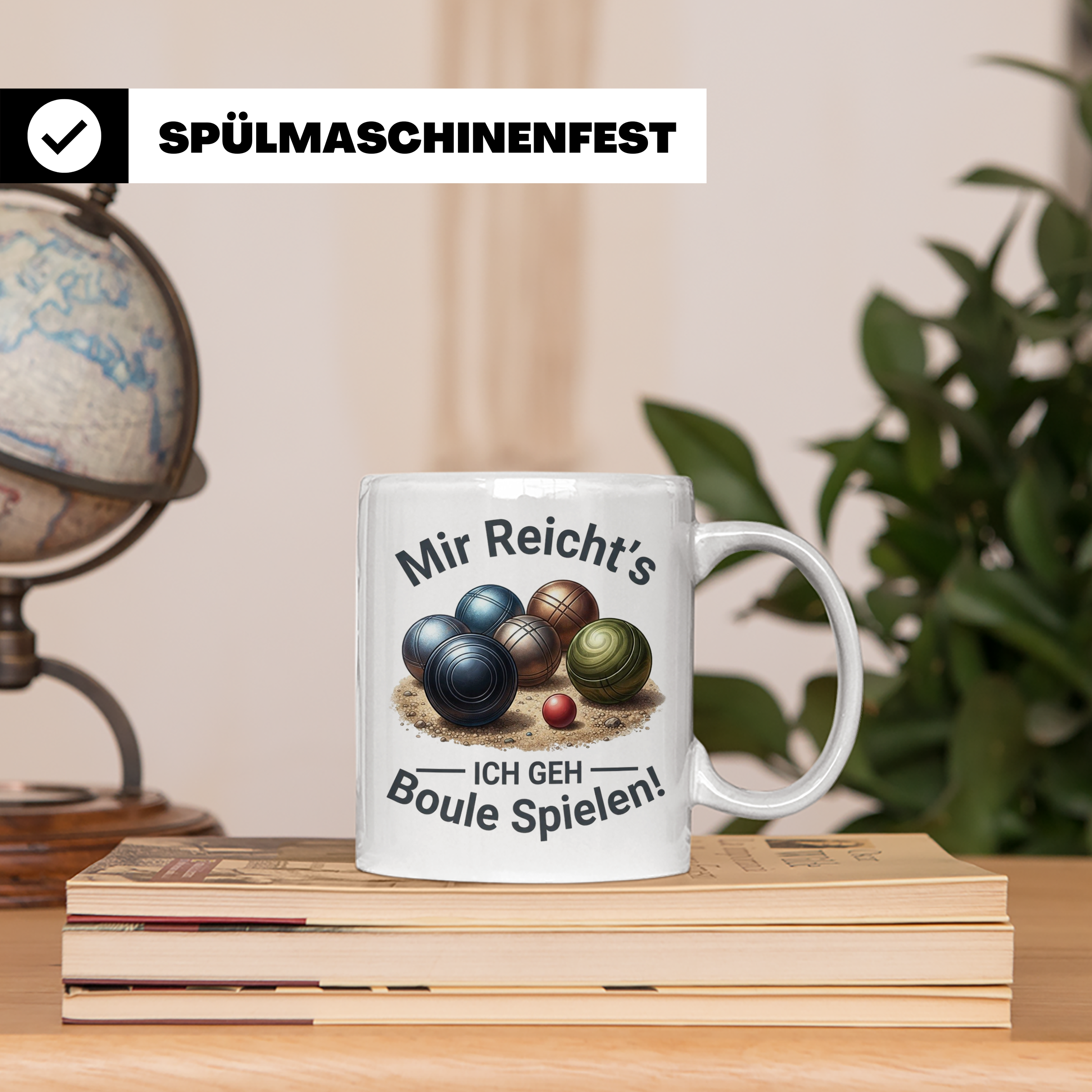 Boule Tasse mit Spruch Mir reicht's ich geh Boule spielen! G – Weiß [farbe:weiß]