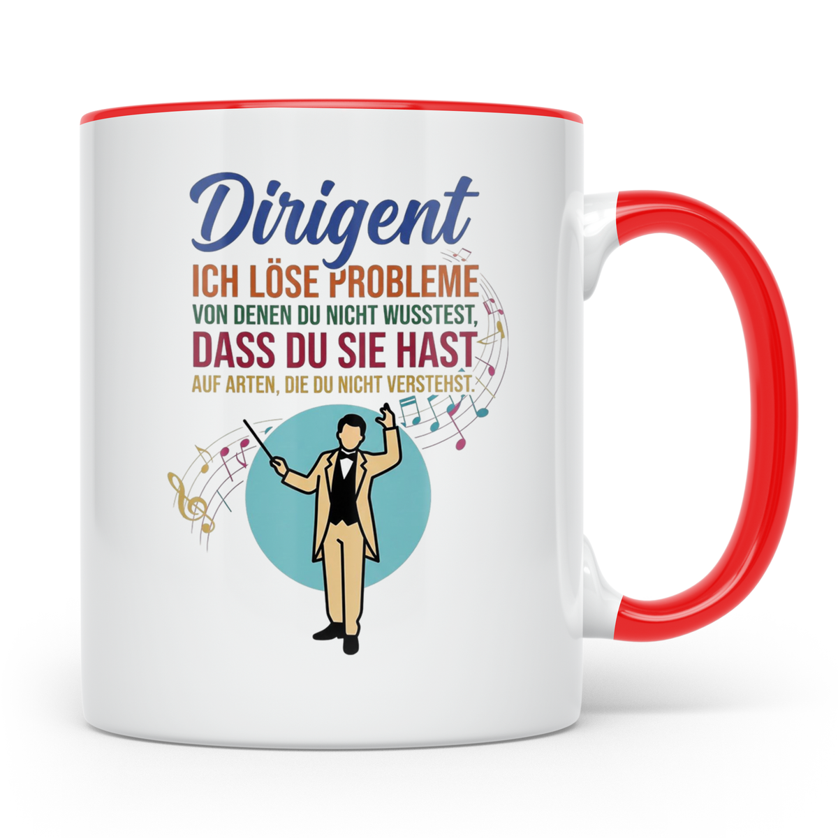 Dirigent Tasse mit Spruch Problemlöser Geschenk für Orcheste – Rot [farbe:rot]