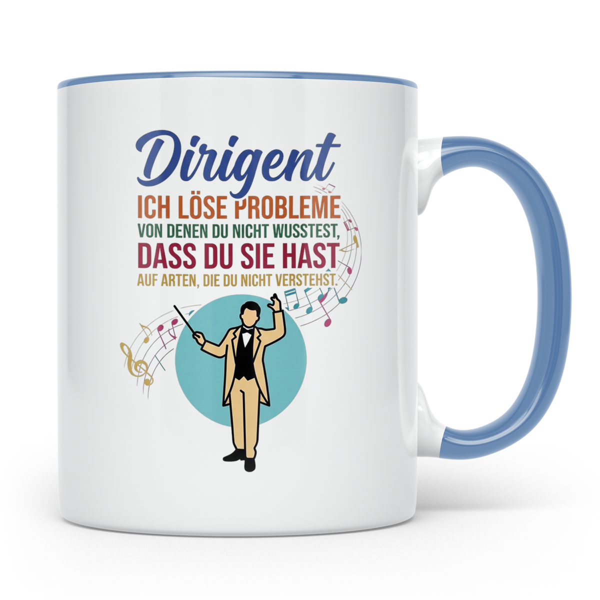 Dirigent Tasse mit Spruch Problemlöser Geschenk für Orcheste – Blau [farbe:blau]