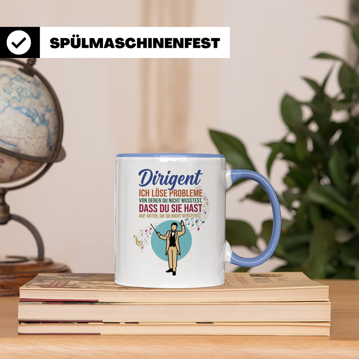 Dirigent Tasse mit Spruch Problemlöser Geschenk für Orcheste – Blau [farbe:blau]