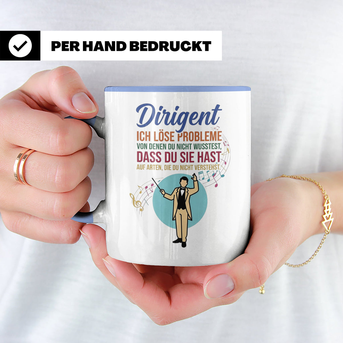 Dirigent Tasse mit Spruch Problemlöser Geschenk für Orcheste – Blau [farbe:blau]