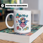Tasse 6. Geburtstag Mädchen Fee, Ich bin 6 Spruch, Geschenk  – Weiß [farbe:weiß]