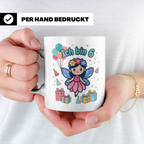 Tasse 6. Geburtstag Mädchen Fee, Ich bin 6 Spruch, Geschenk  – Weiß [farbe:weiß]