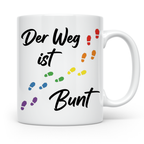 Regenbogen Tasse Der Weg ist Bunt, LGBTQ Kaffeebecher für Pr – Weiß [farbe:weiß]