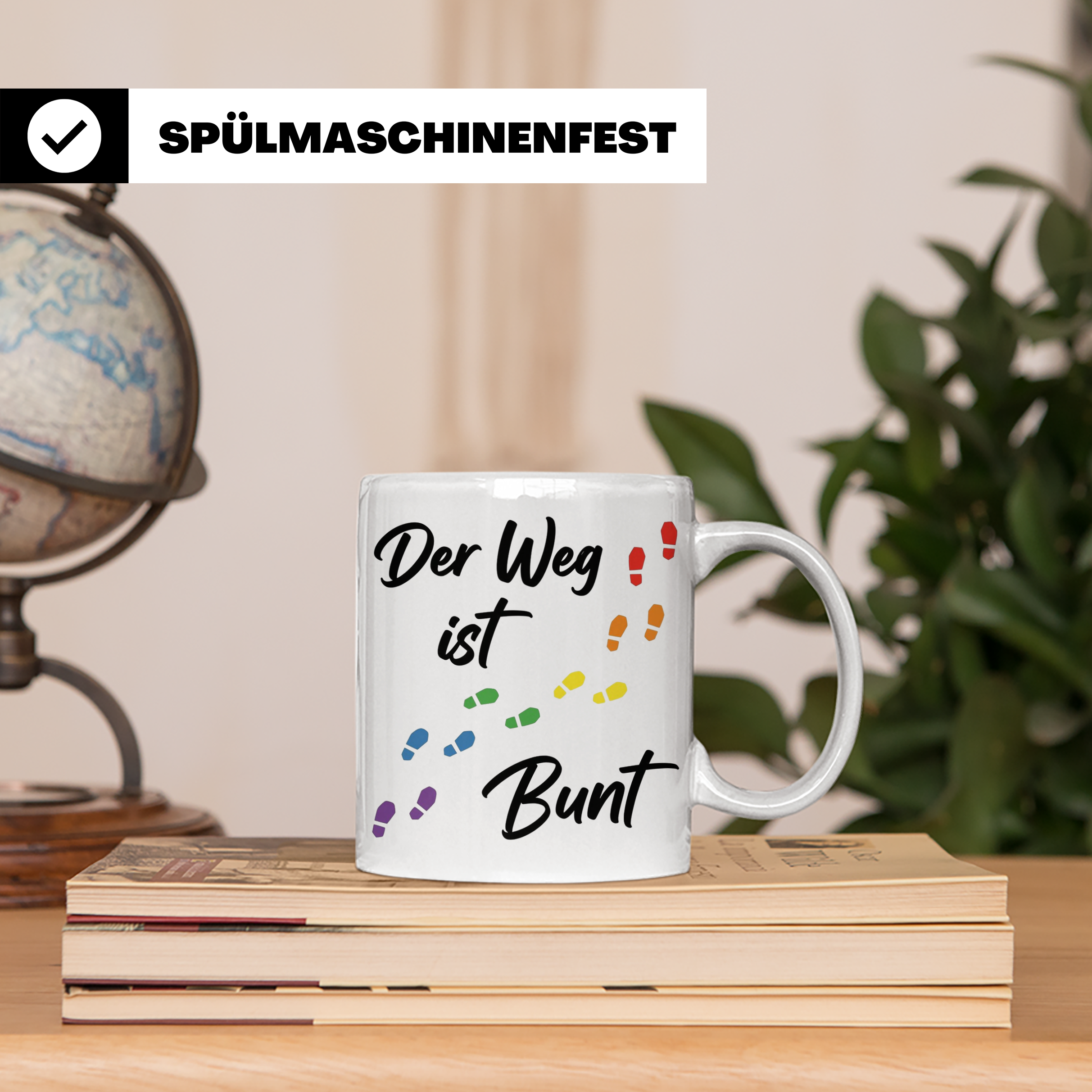 Regenbogen Tasse Der Weg ist Bunt, LGBTQ Kaffeebecher für Pr – Weiß [farbe:weiß]