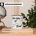 Regenbogen Tasse Der Weg ist Bunt, LGBTQ Kaffeebecher für Pr – Schwarz [farbe:schwarz]