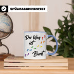 Regenbogen Tasse Der Weg ist Bunt, LGBTQ Kaffeebecher für Pr – Blau [farbe:blau]
