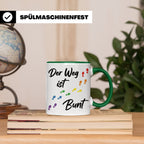Regenbogen Tasse Der Weg ist Bunt, LGBTQ Kaffeebecher für Pr – Grün [farbe:grün]