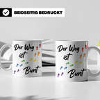Regenbogen Tasse Der Weg ist Bunt, LGBTQ Kaffeebecher für Pr – Weiß [farbe:weiß]