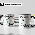 Regenbogen Tasse Der Weg ist Bunt, LGBTQ Kaffeebecher für Pr – Schwarz [farbe:schwarz]