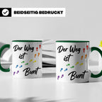 Regenbogen Tasse Der Weg ist Bunt, LGBTQ Kaffeebecher für Pr – Grün [farbe:grün]