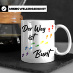 Regenbogen Tasse Der Weg ist Bunt, LGBTQ Kaffeebecher für Pr – Weiß [farbe:weiß]