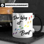 Regenbogen Tasse Der Weg ist Bunt, LGBTQ Kaffeebecher für Pr – Schwarz [farbe:schwarz]