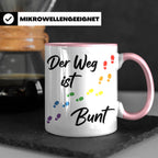 Regenbogen Tasse Der Weg ist Bunt, LGBTQ Kaffeebecher für Pr – Rosa [farbe:rosa]