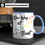 Regenbogen Tasse Der Weg ist Bunt, LGBTQ Kaffeebecher für Pr – Blau [farbe:blau]